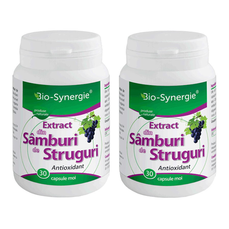 Pachet Extract din samburi de struguri 720 mg, 30 + 30 capsule, Bio Synergie