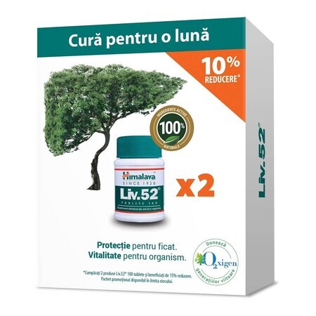 Pachet Liv 52 100 + 100 tablete Himalaya (-10% reducere)