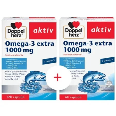 Omega - 3 Extra, 1000 mg, 120 + 60 Kapseln, Doppelherz
