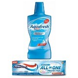 Pachet Pastă de dinți All in One Protection Original, 75 ml + Apă de gură fără alcool Aquafresh, 500 ml, Gsk