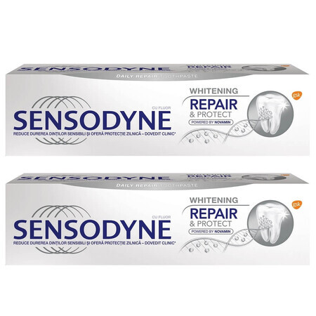 Pachet Pastă de dinți Whitening Repair & Protect Sensodyne, 75 ml + 75 ml, Gsk