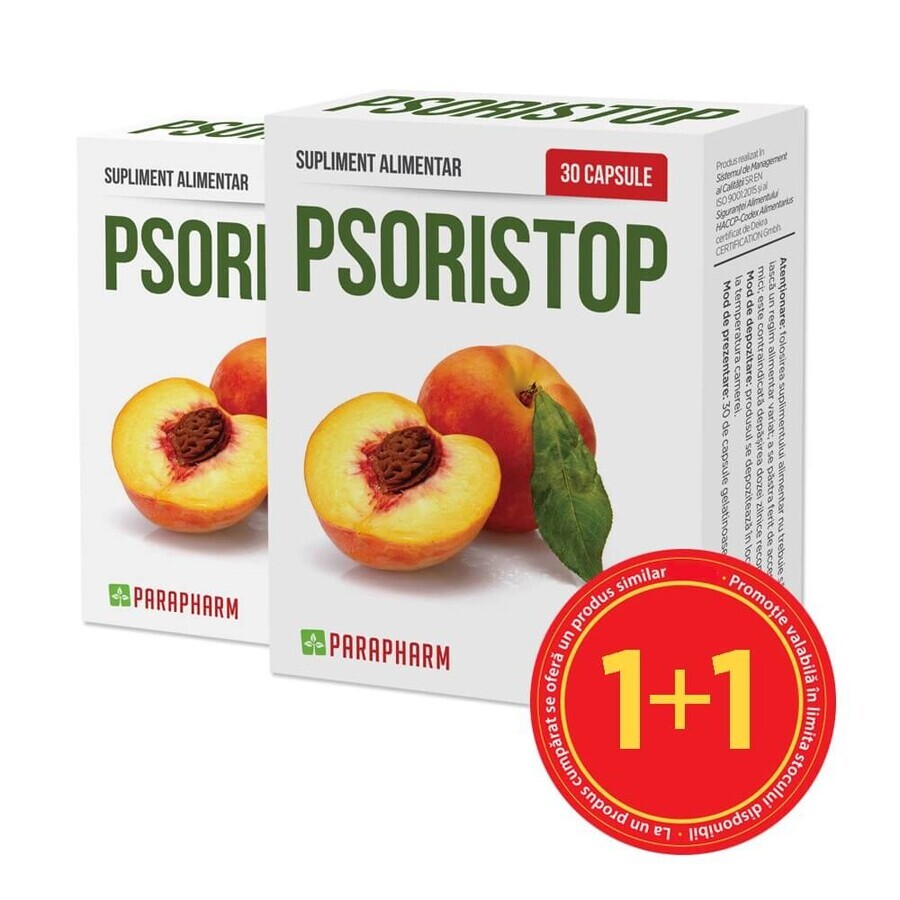 Pachet Psoristop, 30 capsule + 30 capsule, Parapharm