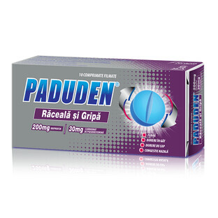 Paduden Cold and Flu 200 mg/30 mg, 10 film-coated tablets, Therapy