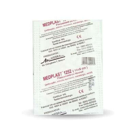 Pansament cu rivanol Medplast 1252 M, 10x6cm, Mebra