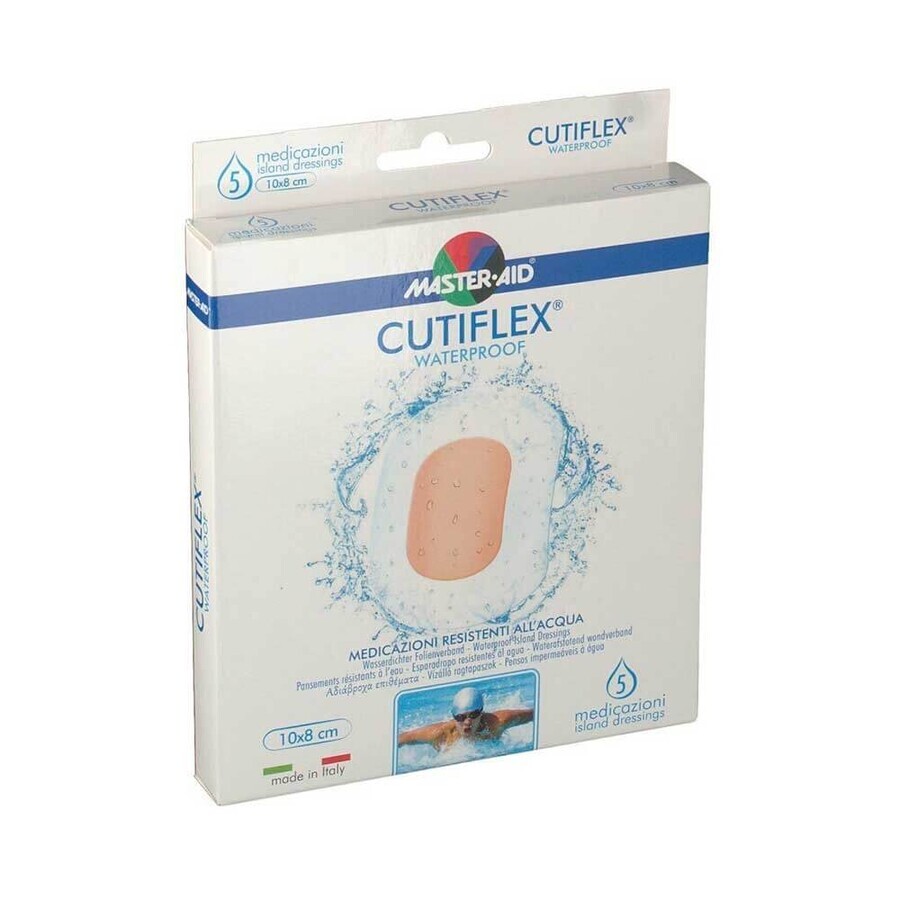 Cutiflex Master-Aid sterile waterproof dressing, 10x8 cm, 5 pieces, Pietrasanta Pharma