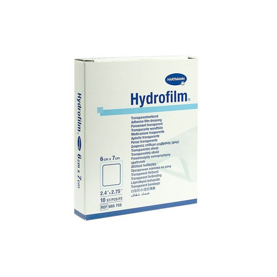 Hydrofilm Transparentverband, 6x7 cm (685755), 10 Stück, Hartmann