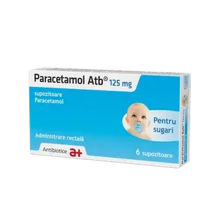 Paracetamol 125 mg, 6 suppositories, Antibiotice SA