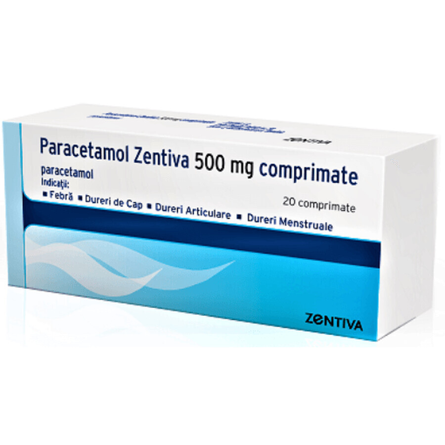 Paracetamol 500 mg, 20 Tabletten, Zentiva