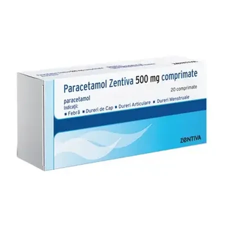 Paracetamol 500 mg, 20 Tabletten, Zentiva