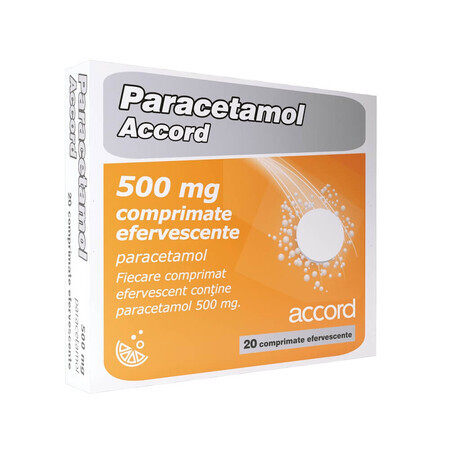 Paracetamol Accord 500 mg, 20 comprimate efervescente, Accord Healthcare