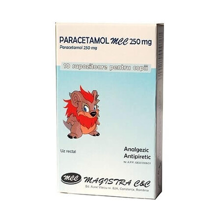 Paracetamol MCC 250 mg Zäpfchen für Kinder, 10 Stück, Magistra