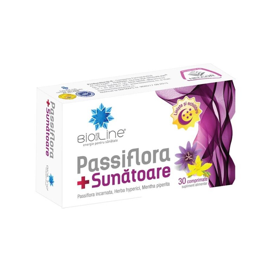 Passionsblume + Johanniskraut BioLine, 30 Tabletten, Helcor