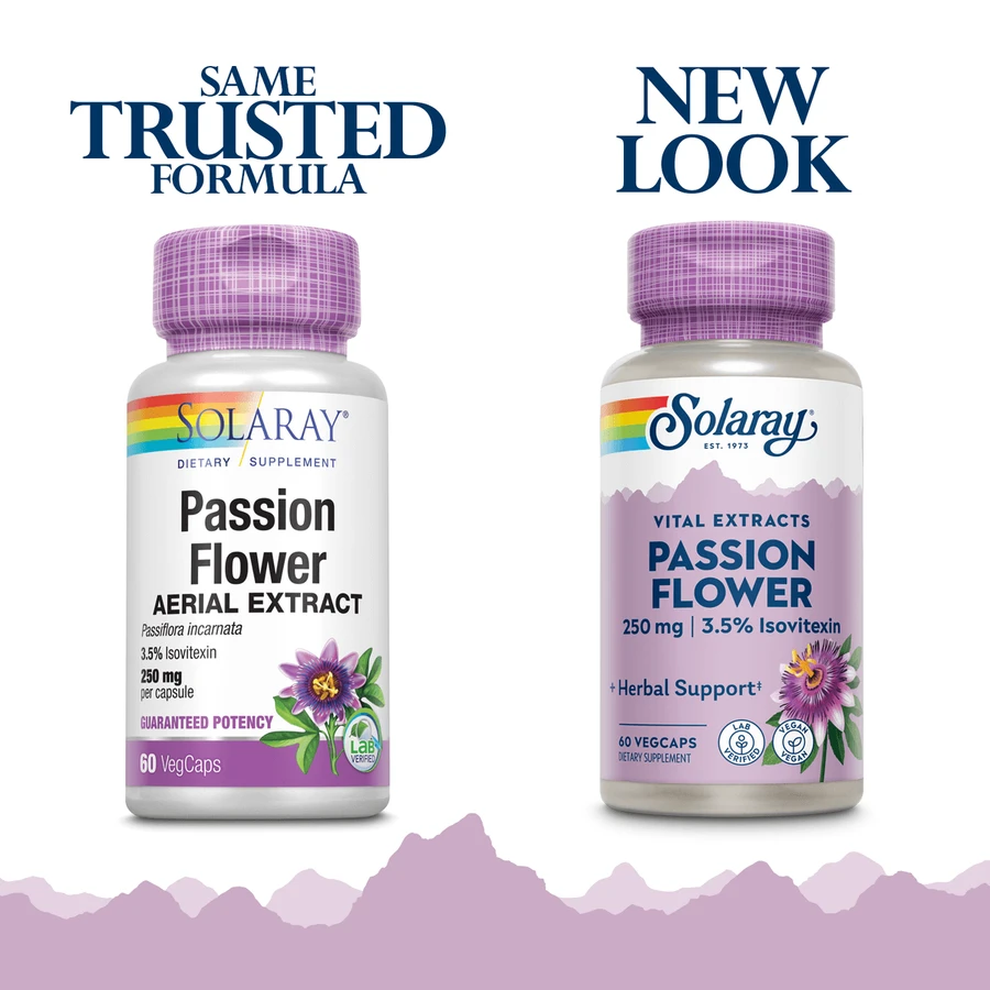 Passionsblume 250mg Solaray, 30 Kapseln, Secom