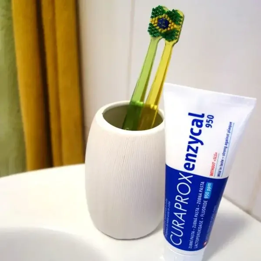 Curaprox EnzyCal 950 toothpaste with enzymes and fluoride, 75 ml