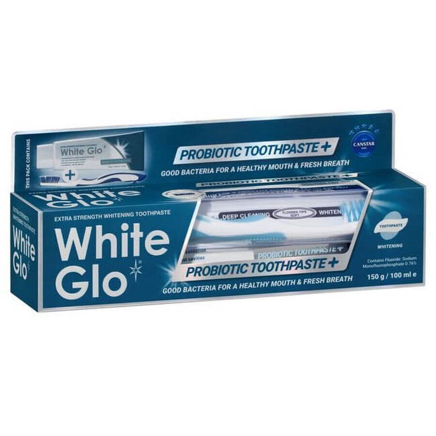 Pasta de dinti White Glo Probiotic, 100 ml, Barros Laboratories