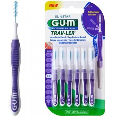 Perii interdentare Trav-Ler 1.2 mm, 6 bucati, Sunstar Gum