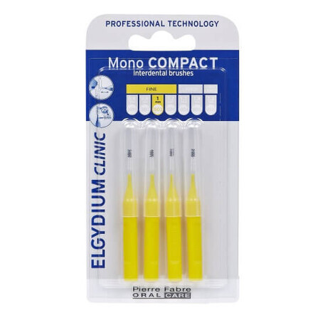 Brosses interdentaires Mono Compact Yellow, 4 pièces, Elgydium