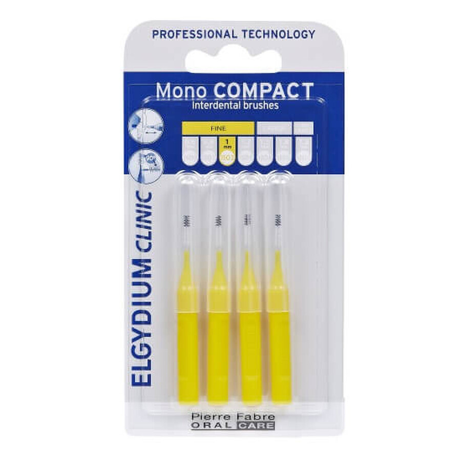 Brosses interdentaires Mono Compact Yellow, 4 pièces, Elgydium