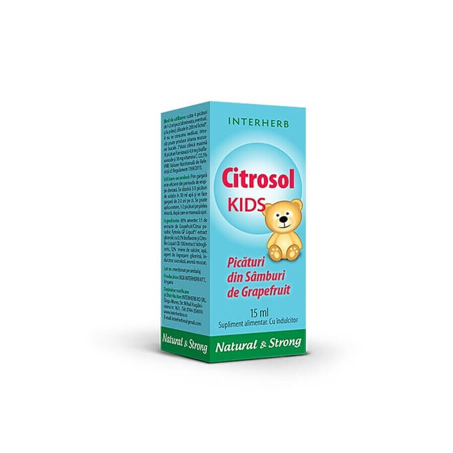 Tropfen aus Grapefruitkernen Citrosol Kids, 15 ml, Interherb