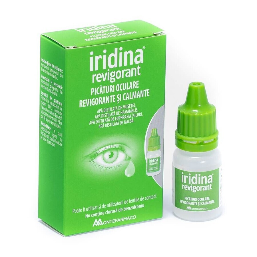 Picaturi soluţie sterilă de uz oftalmic cu pH fiziologic Iridina Revigorant, 10 ml, Montefarmaco