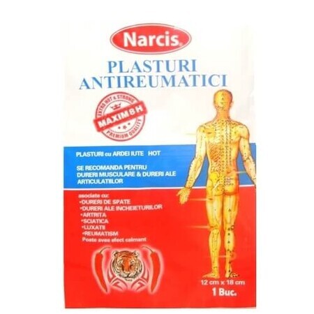 Plasture antireumatic cu ardei iute Narcis, 12 cm x 18 cm, Henan Kangdi