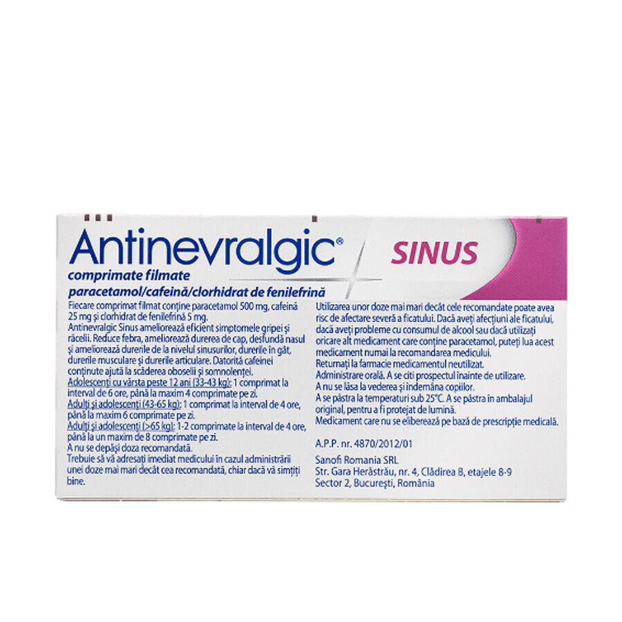 Antinevralgic Sinus, 12 tablets, Sanofi