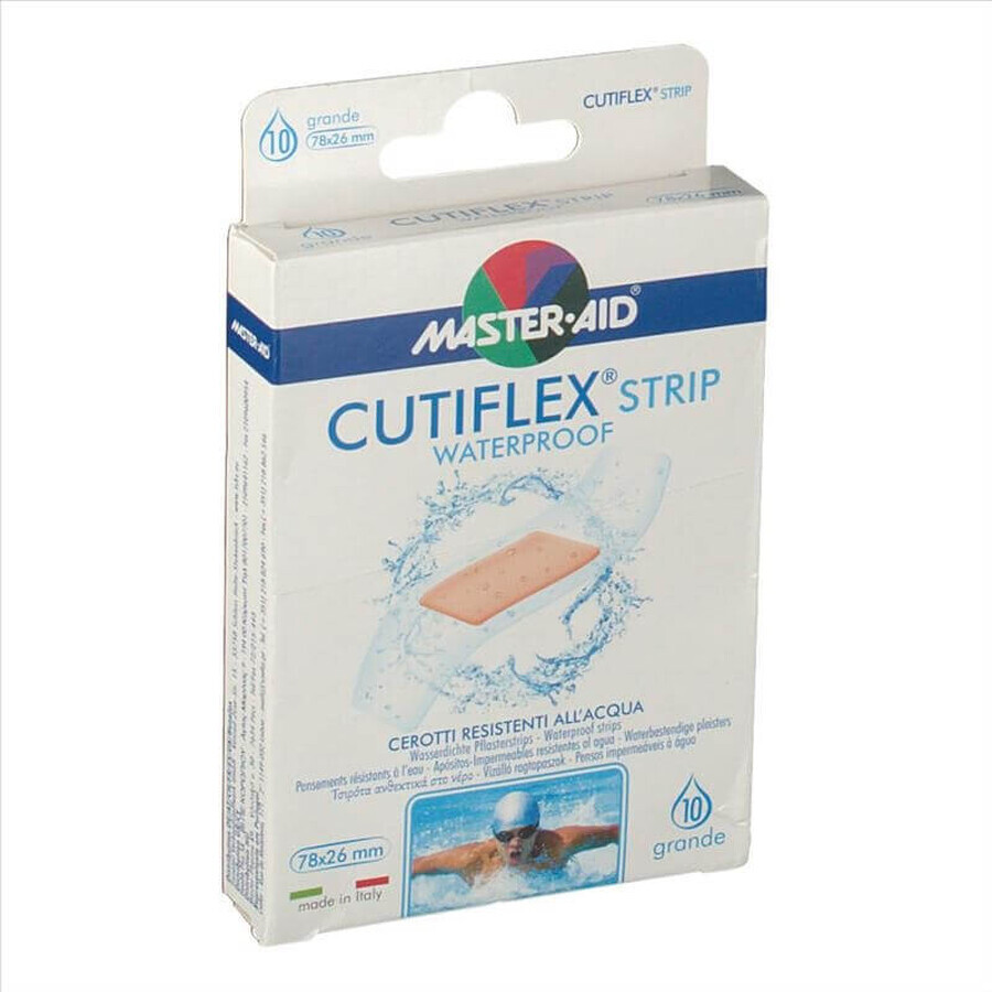 Cutiflex Strip Master-Aid waterproof patches, 78x26 mm, 10 pieces, Pietrasanta Pharma