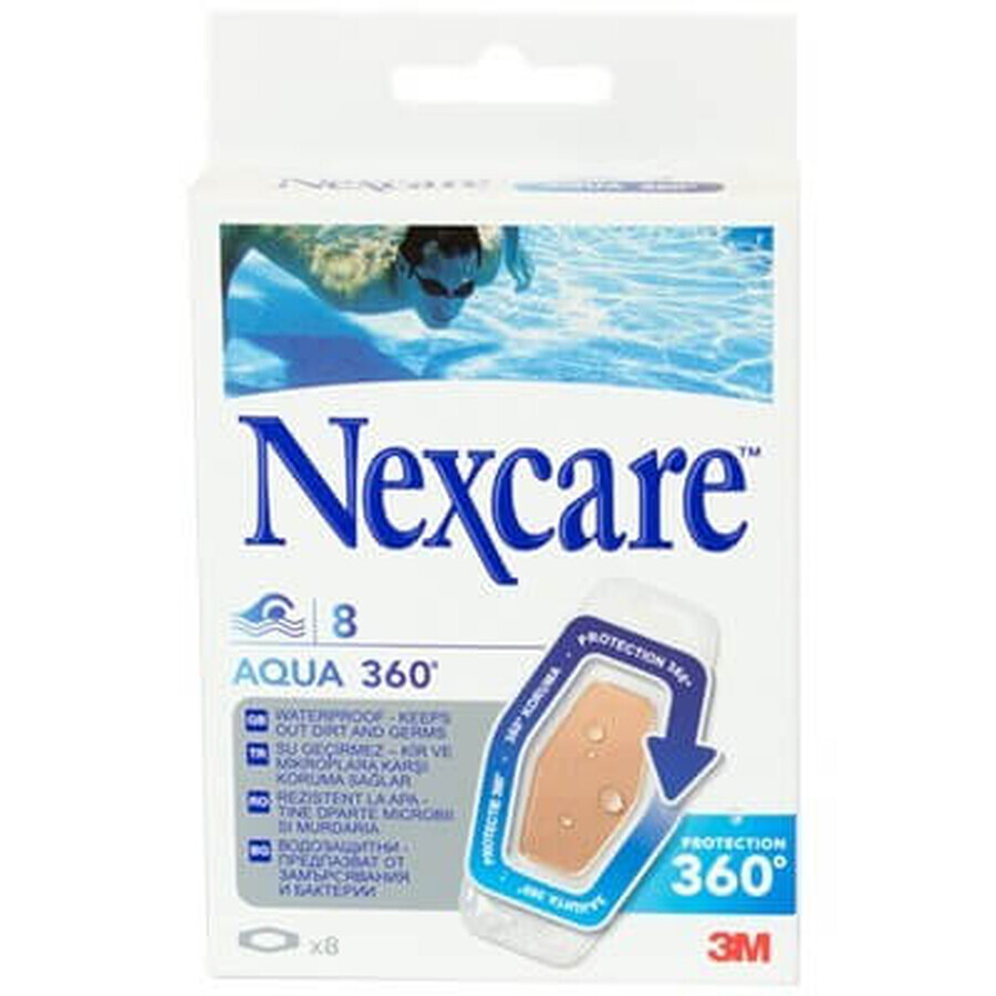 Plasturi rezistenti la apa Aqua 360, 8 plasturi, Nexcare