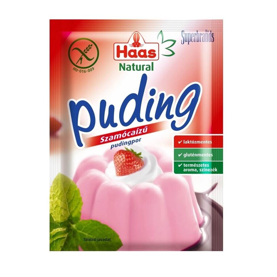 Praf de budinca cu gust de capsuni, 40g, Haas Natural