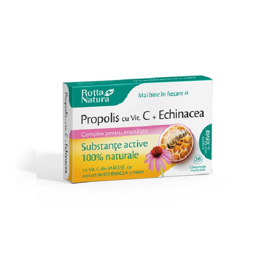 Propolis with Vitamin C, Echinacea and honey, 30 tablets, Rotta Natura