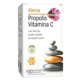 Propolis Vitamina C cu Echinacea și Stevie, 40 comprimate masticabile, Alevia