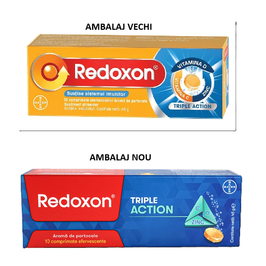 Redoxon Triple Action, Vitamine zur Unterstützung des Immunsystems, 10 Tabletten, Bayer