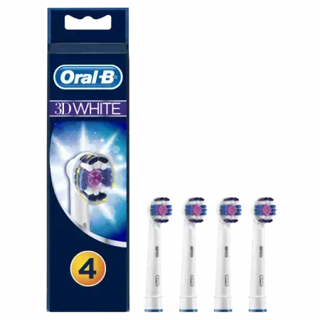 Elektrischer Zahnbürstenhalter Braun 3D White, 4 Stück, Oral-B