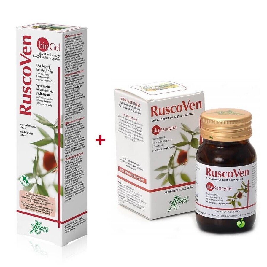 Ruscoven plus, 50 Kapseln + Ruscoven Bio-Gel, 100 ml, Aboca