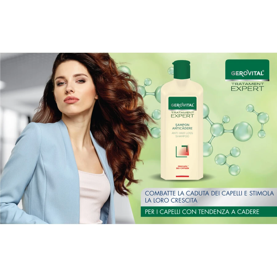 Gerovital Expert Treatment Anti-Hair Loss Shampoo, 250 ml, Farmec