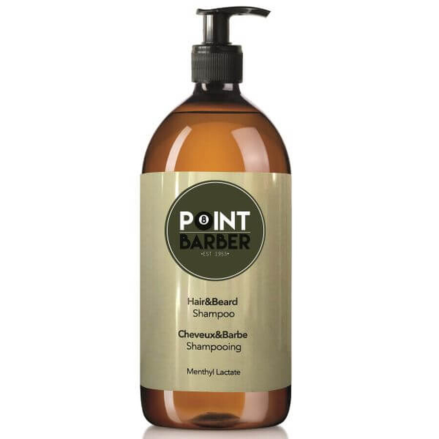 Sampon pentru par si barba Hair & Beard Shampoo, 1000 ml, Point Barber