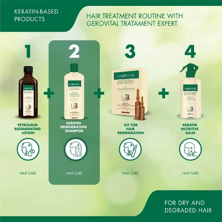 Gerovital Tratament Expert Regenererende Keratine Shampoo, 400 ml, Farmec