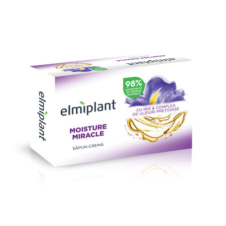 Sapun crema cu iris si complex de uleiuri pretioase Moisture Miracle, 100 g, Elmiplant