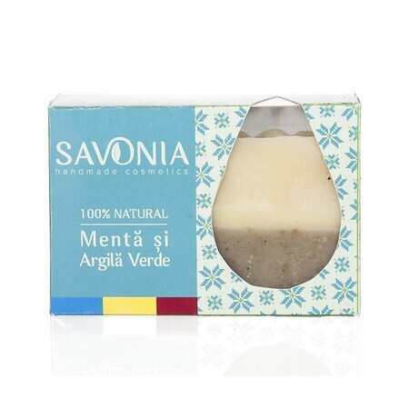 Sapun cu menta si argila verde, 90 g, Savonia