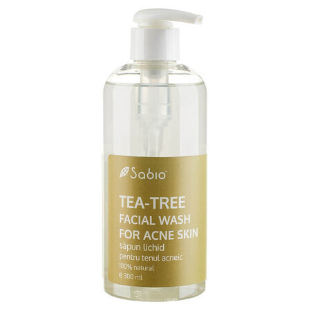 Săpun lichid pentru ten acneic Tea-Tree Facial Wash, 300 ml, Sabio