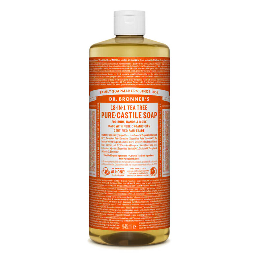 Sapun magic lichid 18in1 cu arbore de ceai, 945 ml, Dr. Bronner's