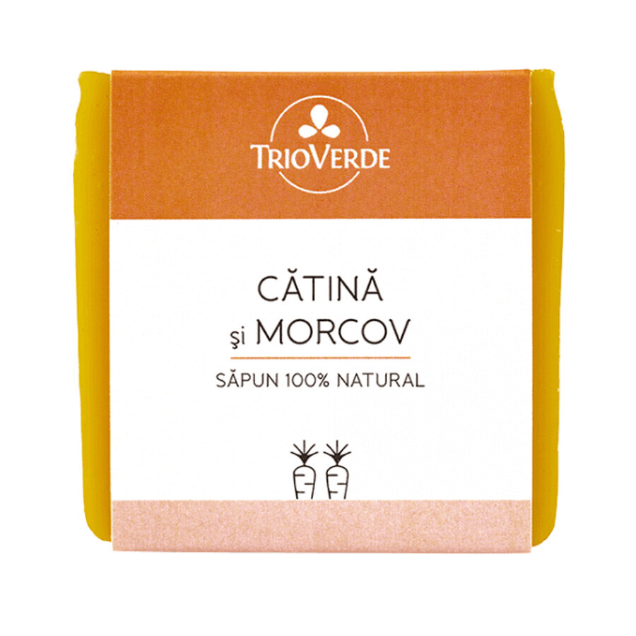 Sapun natural cu catina si morcov, 110 g, Trio Verde