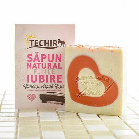 Liebevolle Naturseife mit Schlamm und rotem Ton, 120 g, Techir