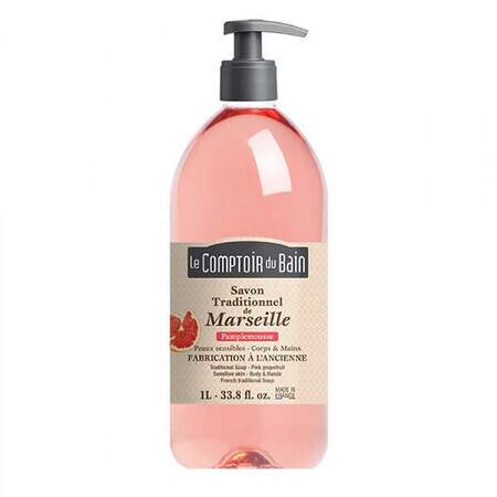 Sapun traditional de Marsilia cu parfum de Grapefruit, 1000 ml, Le Comptoir du Bain