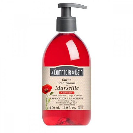 Traditionelle Marseiller Seife mit Mohnduft, 500 ml, Le Comptoir du Bain