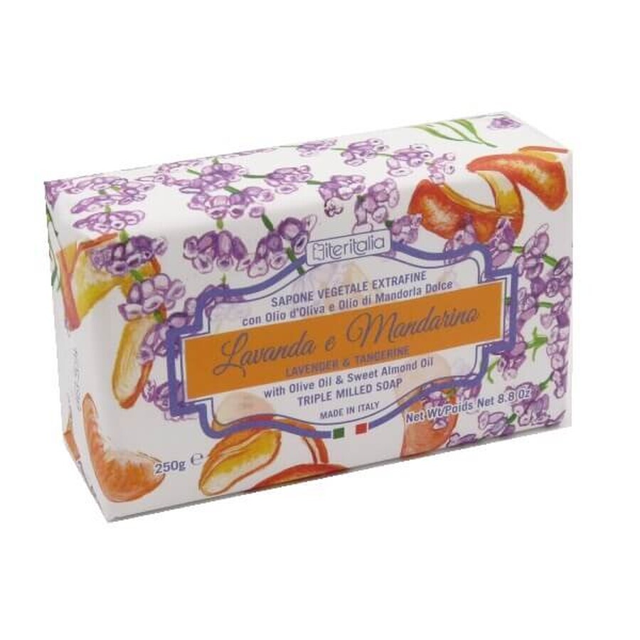 Pflanzliche Seife mit Lavendel und Mandarine, 250 g, Iteritalia