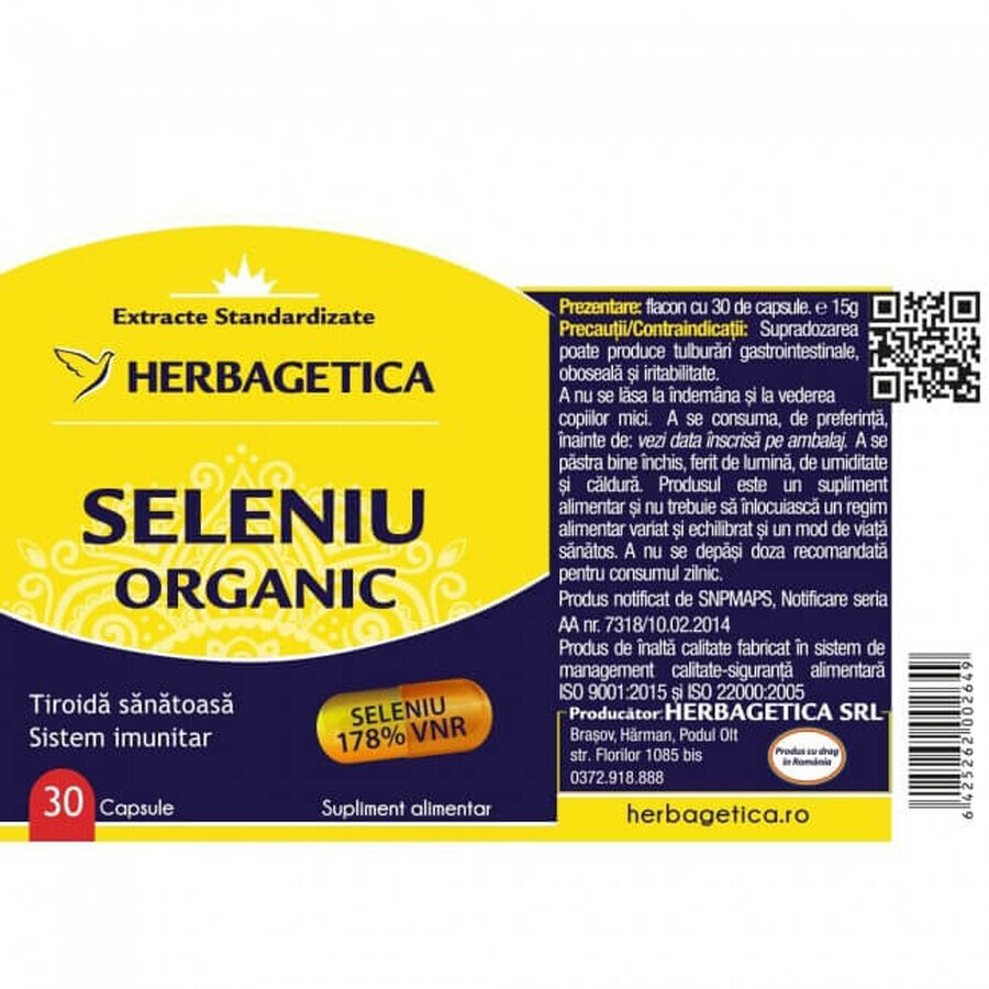 Selen Bio, 60 Kapseln, Herbagetica