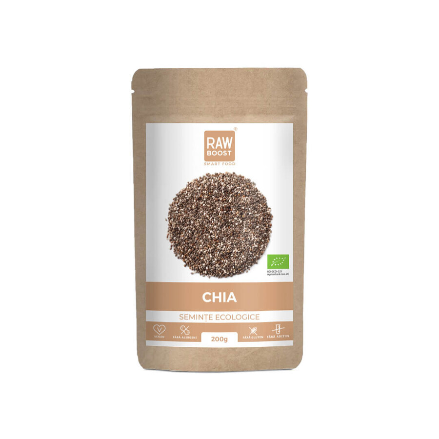 Seminte ecologice de Chia, 200 g, RawBoost