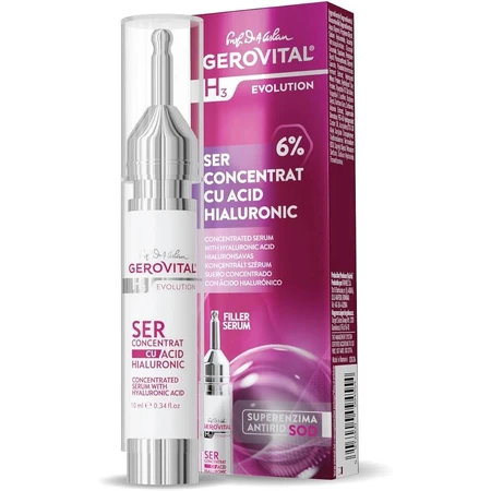 Siero Concentratto con 6% Acido Ialuronico, Gerovital H3 Evolution, 10 ml, Farmec