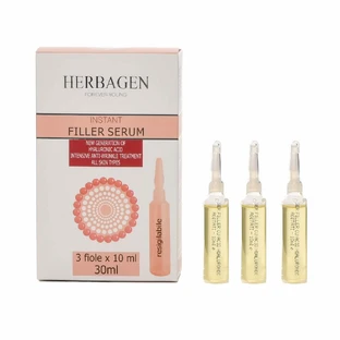 Instant Filler serum with hyaluronic acid microspheres, 3 phials x 10ml, Herbagen